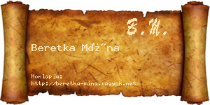 Beretka Mína névjegykártya